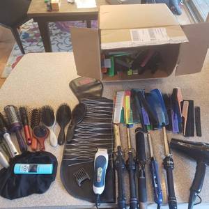 Lot Of Hair Sylist Tools