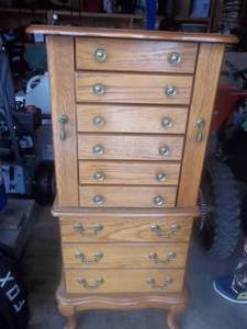 Jewelry Armoire 16x19x42 With Pop Up Mirror