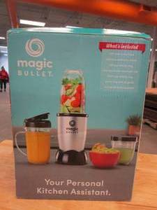 lot 41 image: Magic Bullet Mini 14 oz. Compact Personal Blender SilverBlack (OPEN BOX, APPEARS NEW)