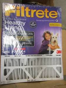 lot 52 image: 4 Pack - Filtrete 20x25x4(SlimFit), AC Furnace Air Filter, MPR 1550 DP, Healthy Living Ultra Allergen Deep Pleat