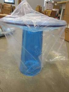 lot 54 image: Blue Acrylic End Table (SEE PHOTO)
