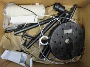 lot 61 image: Black Floor Lamp with Off White Lamp Shade (NOT IN ORIGINAL PACKAGING)