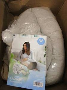 lot 63 image: Pharmedoc U- Shape Full Body Pillow in Jersey Gray (OPEN PACKAGING)