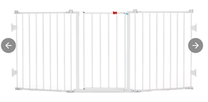 lot 101 image: Regalo Gate 76-in x 31-in Hardware Mounted White Metal Safety Gate (OPEN BOX)