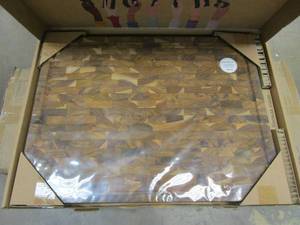 lot 80 image: Large End Grain Butcher Block Cutting Board 2 Thick Made of Teak Wood 24 in x 18 in