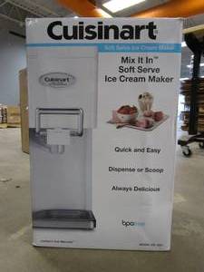 lot 81 image: Cuisinart ICE-45P1 Mix-it-in 1.5-Quart Soft Serve Ice Cream Maker in White (OPEN BOX)