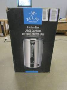 lot 104 image: Zulay Premium 100 Cup Commercial Coffee Urn (USED, OPEN BOX)