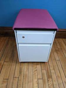 lot 27 image: Rolling 2-Drawer File Cabinet