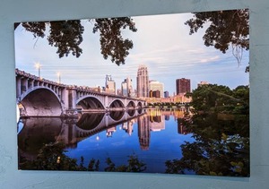 lot 56 image: ChromaLuxe Metal Prints Third Avenue Bridge in Minneapolis Wall Art - 24 x 36