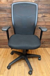 lot 54 image: Interion Office Chair with High Mesh Back & Adjustable Arms in Black