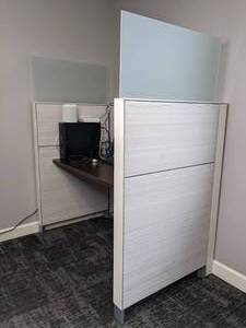 lot 60 image: Desk Cubicle with Glass Partitians