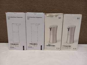 lot 7 image: 4 NEW AUTO SANITIZER DISPENSER