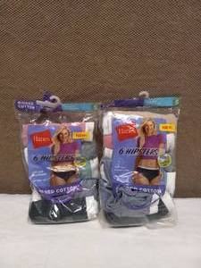 lot 33 image: NEW WOMENS HANES HIPSTERS SIZE 5