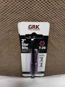 lot 76 image: NEW GRK FASTENERS 2 STAR BITS T-20 3 PACK