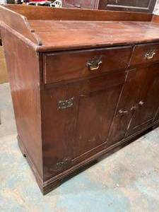 lot 166 image: Medium Oak Wood Buffet See Information for Removal