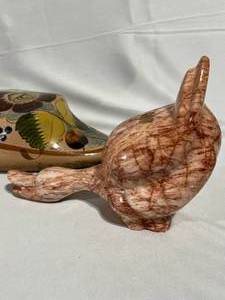 lot 82 image: Vintage Ducks Intricately Painted & Marble