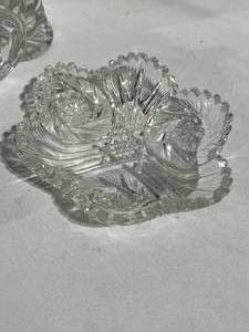 lot 103 image: Cut Glass Flower Basket, Cream & Sugar, Salt & Pepper, and More