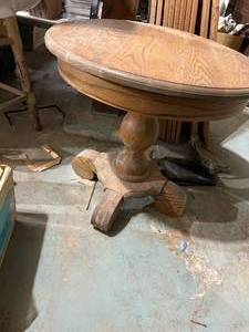 lot 129 image: Wood Pedestal Side Table See Information for Removal