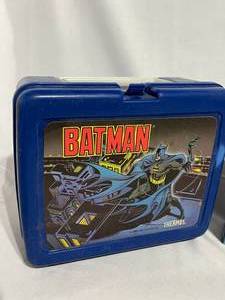 lot 140 image: Vintage Batman Lunchbox and Smithsonian P-51B Mustang Model Airplane