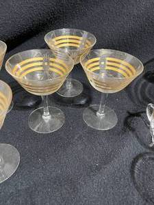 lot 64 image: Vintage Clear Glass with Gold Colored Accents