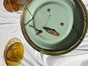 lot 69 image: Antique Music Box & Other Amber Colored Dishware
