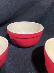 lot 62 image: Red Mixing Bowls Set of 3