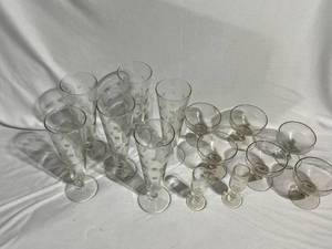 lot 48 image: Glassware Lot, 2 6-Glass Sets and 2 Liquor Glasses