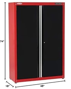 lot 4 image: Craftsman Red & Black Steel Freestanding Tool ChestGarage Cabinet
