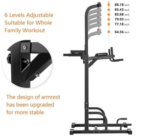 lot 11 image: Sportsroyals Power Tower Dip Station Pull up Bar Strength Training Workout Equipment
