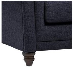 lot 2 image: Stone & Beam Bradbury Chesterfield 92.9 x 39  Tufted Navy Sofa Couch