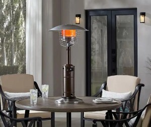 lot 21 image: Hampton Bay 11,000 BTU Powder Coat Tabletop Patio Heater