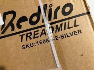 lot 32 image: REDLIRO 2 in 1 Portable Folding Under Desk Treadmill with Remote Control. Silver