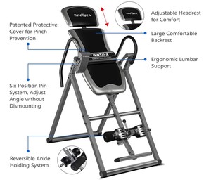 lot 43 image: Innova Inversion Table with Adjustable Headrest, Reversible Ankle Holders and 300 lb. Weight Capacity