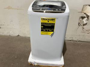 lot 45 image: BLACKDECKER 0.9 cu.ft. Small White Portable Washing Machine with 5-Cycles, Transparent Lid & LED Display