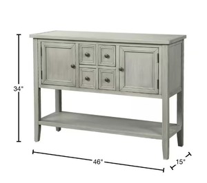 lot 57 image: Harper & Bright Designs 46 in. L Gray Rectangle Wood Console Table with Bottom Shelf