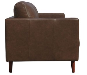 lot 1 image: Rivet Revolve 80 x 34.6 Modern Chestnut Leather Sofa Couch