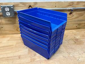 lot 72 image: AKRO-MILS Lot of 8- Industrial Grade Polymers Material Storage Bins (30-150)