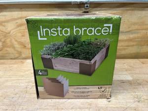 lot 49 image: GARDEN BLOOM 11029BL Instabrace Raised Garden Bed Corner Brackets, Brown