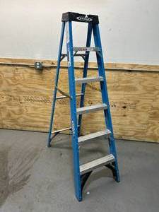lot 13 image: WERNER 6 ft. Fiberglass Step Ladder with 250 lb. Load Capacity Type I Duty Rating