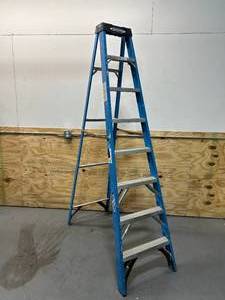 lot 14 image: WERNER 8 ft. Fiberglass Step Ladder with 250 lb. Load Capacity Type I Duty Rating