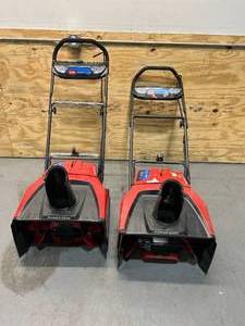 lot 57 image: TORO Lot of 2- Power Clear 21 in. 60-Volt Brushless Cordless Single-Stage Electric Snow Blowers, Model 39921 (Snow Blowers Only)