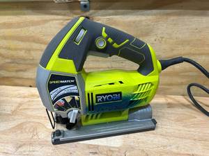 lot 60 image: RYOBI 6.1 Amp Corded Variable Speed Orbital Jig Saw with SPEEDMATCH Technology and Case