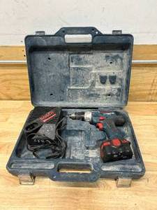 lot 100 image: BOSCH 14.4V Cordless Drill with Battery, Charger and Case