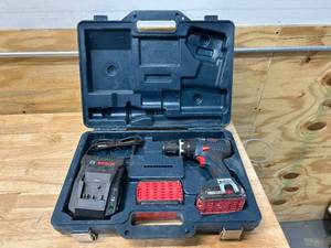 lot 10 image: BOSCH 18V Cordless Drill with 2 Batteries, Charger and Case