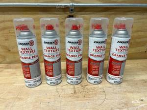 lot 121 image: RUST-OLEUM Lot of 5 Cans of- 202131 Zinsser Wall Texture 20oz, Oil-Based Orange Peel Medium