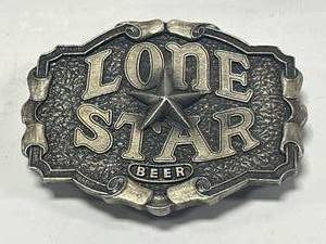 lot 75 image: 1975 Lone Star Beer Belt Buckle Bottle Opener