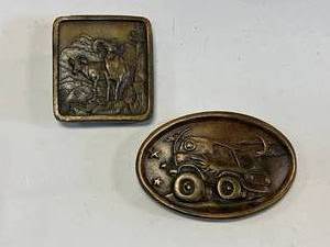 lot 77 image: 1976 & 1977  Indian Metalcraft Belt Buckles