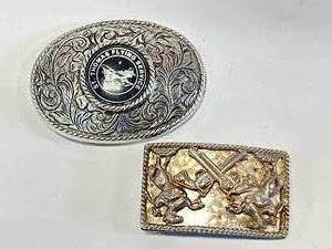 lot 79 image: Lot of 2 Vintage Belt Buckles