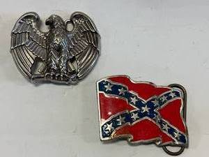 lot 80 image: Lot of 2 Vintage Belt Buckles