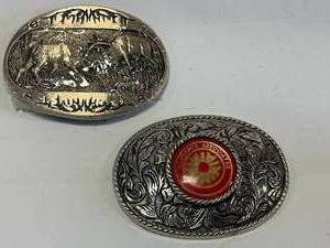 lot 82 image: Lot of 2 Vintage Belt Buckles
